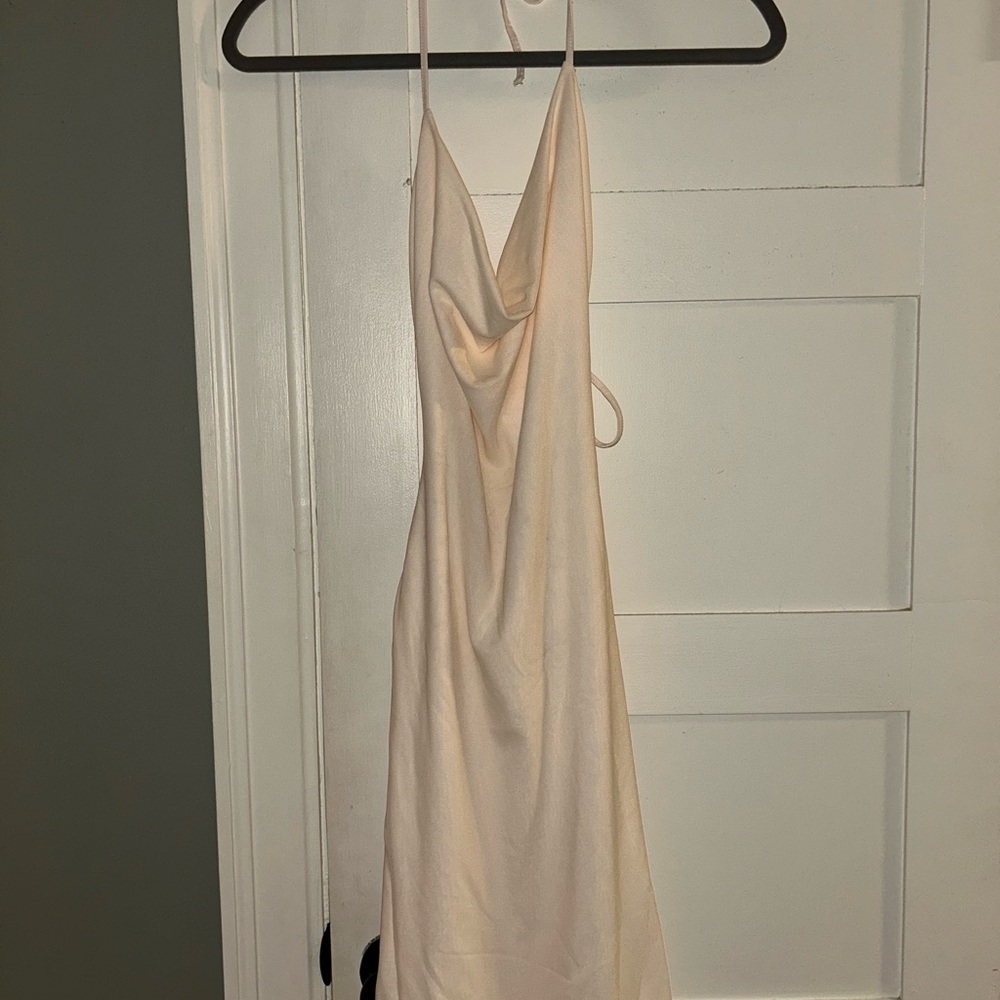 Oh Polly Cream Cowl Neck Slip Dress